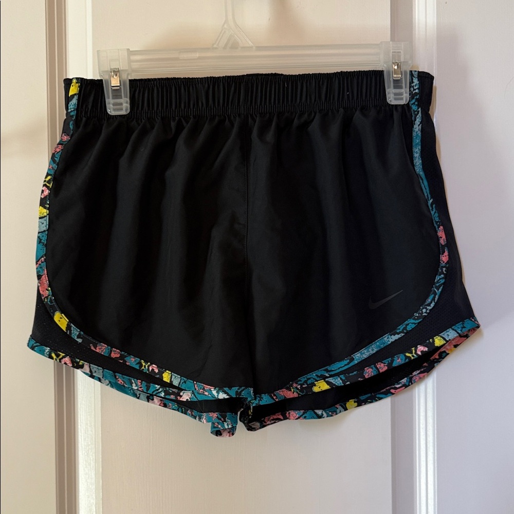 Nike Women's Black Shorts with Colorful Trim